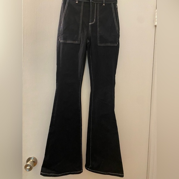 AFRM Revolve jeans, very dark blue denim, flared, size 25”. Stretch. - Picture 2 of 7